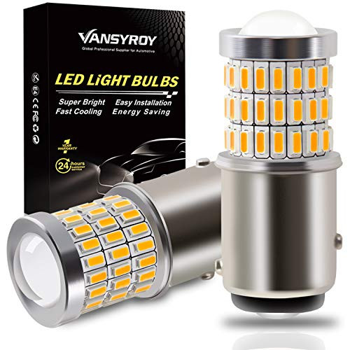 VANSYROY 1157 2057 2357 7528 2057A 1157A LED Bulb Amber Yellow Super Bright 58 SMD with Projector Replacement for Turn Signal Blinker Light Brake Tail Light Parking Running Lights Pack of 2 VANSYROY 1157 2057 2357 7528 2057A 1157A LED Bulb Amber Yellow Super Bright 58 SMD with Projector Replacement for Turn Signal Blinker Light Brake Tail Light Parking Running Lights Pack of 2