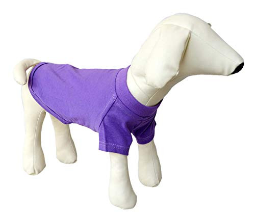 Lovelonglong 2019 Pet Clothing Dog Costumes Basic Blank T Shirt Tee Shirts for Medium Small Dogs Purple XL