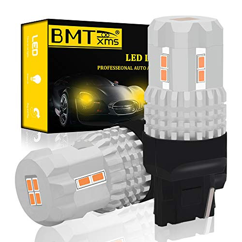 BMTxms Canbus T20 7440 W21W WY21W Led Bulb Turn Signal Light DRL Daytime Running Light Back Up Reverse Brake Tail Light Lamp  2Pcs  Amber Yellow