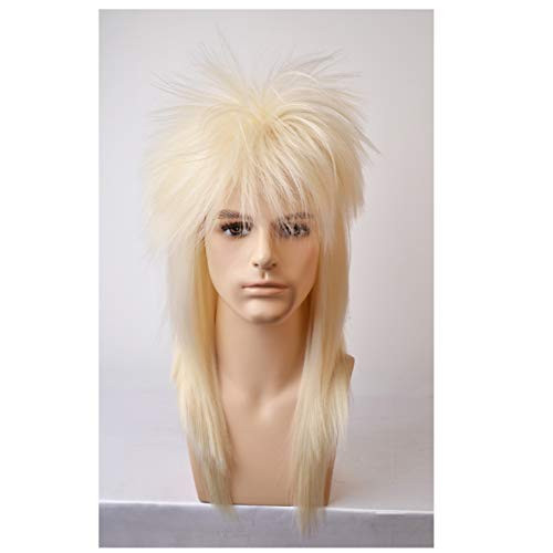 BERON 70s 80s Wig for Women and Men Halloween Costume Wig Rocking Punk Rocker Mullet Wig Blonde BERON 70s 80s Wig for Women and Men Halloween Costume Wig Rocking Punk Rocker Mullet Wig Blonde