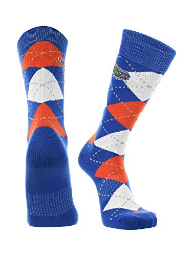 TCK Florida Gators Argyle Dress Socks  Blue Orange White  Large