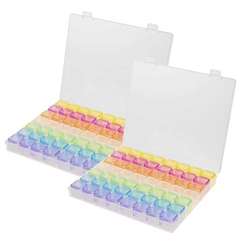 56 Grids Storage Box Organizers 2 Pack Colorful Bead Container Diamond Embroidery Box Diamond Painting Accessory Storage Box Jewelry Nail Art Accessory Container Case with Divider 56 Grids Storage Box Organizers 2 Pack Colorful Bead Container Diamond Embroidery Box Diamond Painting Accessory Storage Box Jewelry Nail Art Accessory Container Case with Divider