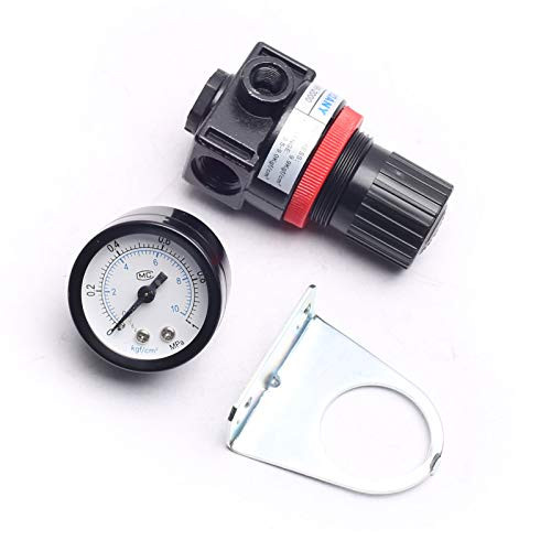 DEVMO Air Control Compressor Pressure Gauge Relief Regulating Regulator Valve AR2000 Aluminum Alloy with Gauge