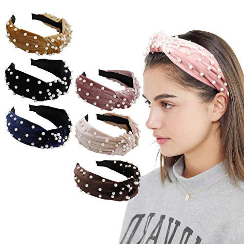 Headbands for Women Velvet Wide Headbands Knot Turban Headband Vintage Hairband with Faux Pearl Hair Hoop Headwrap Headwear for Women Girls Hair Accessories 6pcs Headbands for Women Velvet Wide Headbands Knot Turban Headband Vintage Hairband with Faux Pearl Hair Hoop Headwrap Headwear for Women Girls Hair Accessories 6pcs