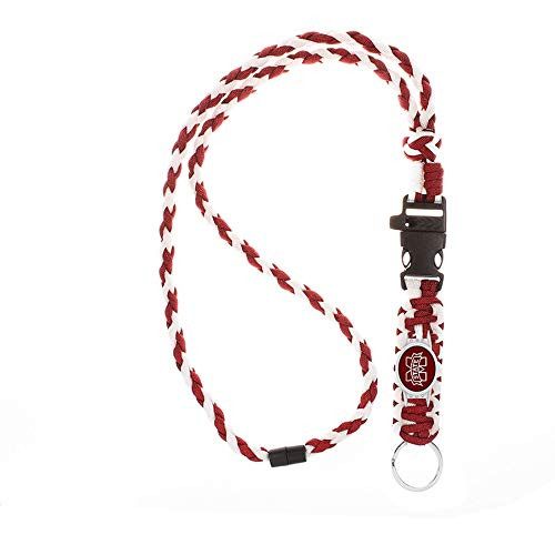 Swamp Fox Mississippi Miss State Bulldogs Paracord Lanyard with Team Charm  Neck Clasp  and Keychain Release