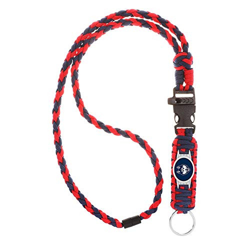 Swamp Fox University of Connecticut Uconn Huskies Paracord Lanyard with Team Charm  Neck Clasp  and Keychain Release