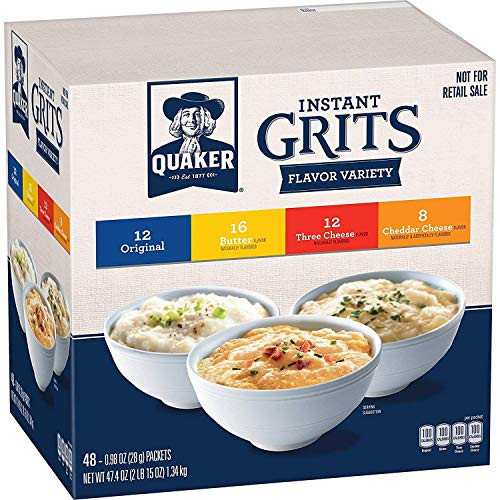 Quaker Instant Grits  4 Flavor Variety Pack  0 09oz Packets  48 Pack