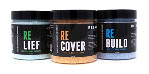 All Natural Epsom Salt  3 Pack Bundle  Premium Bath Salts Sample Pack   Dead Sea Salt   Luxury Athletic Foot Soak from Relax Spa and Bath   4 Ounce Bottles