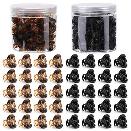Kingrol 200 Pieces Mini Hair Clips Plastic Hair Claws Pins Clamps No Slip Octopus Jaw Clips for Girls and Women Black Brown Kingrol 200 Pieces Mini Hair Clips Plastic Hair Claws Pins Clamps No Slip Octopus Jaw Clips for Girls and Women Black Brown