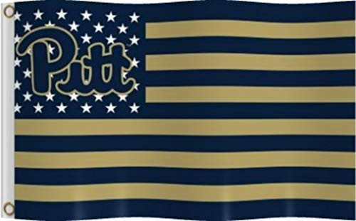 NCAA Pittsburgh Panthers Stars and Stripes Flag Blue