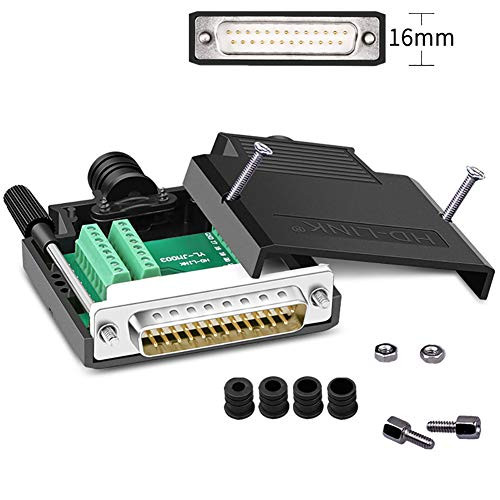 DB25 Breakout Connector COMOPEZ 2 Row Plug D SUB Serial to 25Pin Port Terminal Board Signal Module Male Adapter with Case
