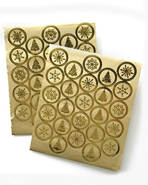 Gartner Studios Gold Foil Holiday Envelope Seals  50 Count