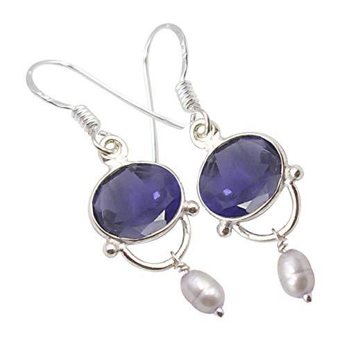 SilverStarJewel 925 Sterling Silver Violet Cut Iolite Earrings 1 5 Gemstone Jewelry SilverStarJewel 925 Sterling Silver Violet Cut Iolite Earrings 1 5 Gemstone Jewelry