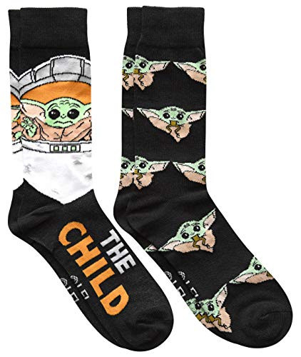 Star Wars Baby Yoda Men s Crew Socks 2 Pair Pack Shoe Size 6 12