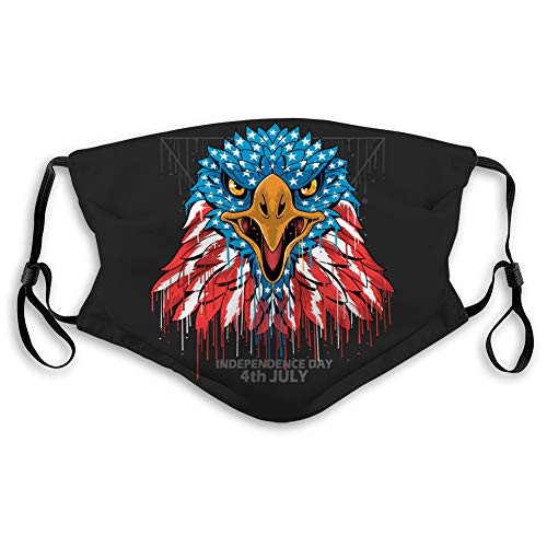 NYNELSONG Adjustable Earloop Face Anti Dust Mouth Shield for Men Women Eagle Head America USA Flag Independence Day NYNELSONG Adjustable Earloop Face Anti Dust Mouth Shield for Men Women Eagle Head America USA Flag Independence Day