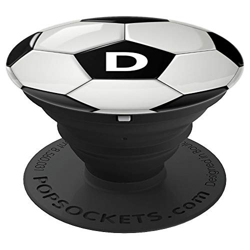 Soccer Ball Monogram Letter D Name Initial Gift PopSockets Grip and Stand for Phones and Tablets