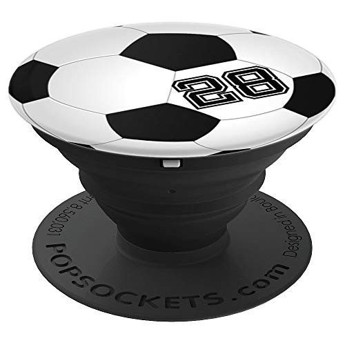 Soccer Player 28 Jersey No 28 Football Ball Gadget Gift PopSockets Grip and Stand for Phones and Tablets