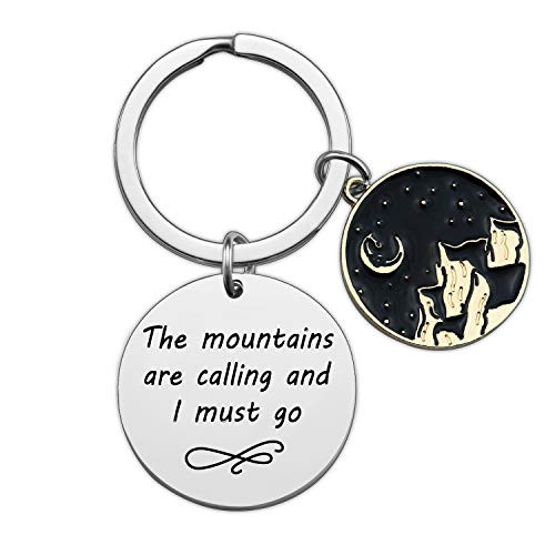 HN HNHB Mountains Calling I Must Go Adventurer Keychain Interest Gift Friendship Birthday Jewelry Gifts  Mountains Calling KE