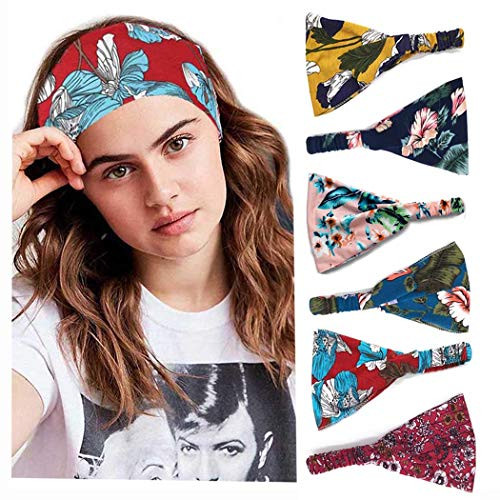 Fstrend 6Pcs Boho Yoga Headbands Floral Style Workout Running Sweatbands Stretchy Turban Head Wrap Athletic Sports Hair Bands for Women and Girls Fstrend 6Pcs Boho Yoga Headbands Floral Style Workout Running Sweatbands Stretchy Turban Head Wrap Athletic Sports Hair Bands for Women and Girls