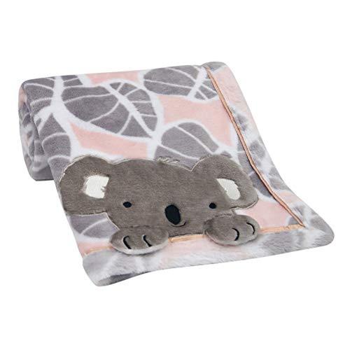 Lambs & Ivy Calypso Pink/Gray Koala Leaf Print Luxury Coral Fleece Baby Blanket Lambs & Ivy Calypso Pink/Gray Koala Leaf Print Luxury Coral Fleece Baby Blanket