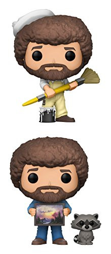Funko 2 Bob Ross W Raccoon Bob Ross in Overalls POP! Bob Ross Collectors Set