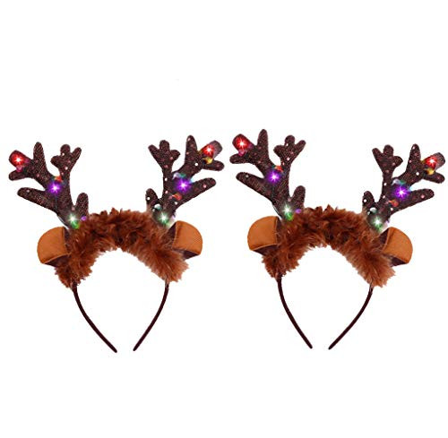 Deer Antlers Headband Light Up Reindeer Antlers Headband Led Christmas Headband for Women Christmas Gifts for Girls Christmas Party Favors