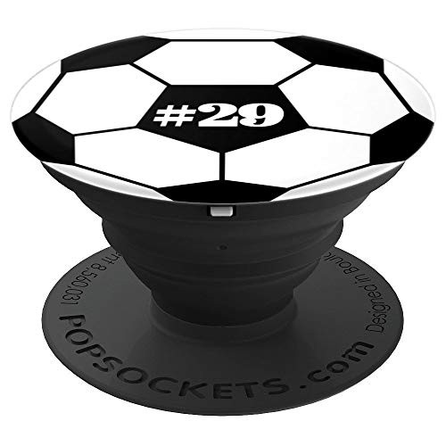 Soccer Ball Jersey Number 29 Player Or Fan Gift Idea PopSockets Grip and Stand for Phones and Tablets Soccer Ball Jersey Number 29 Player Or Fan Gift Idea PopSockets Grip and Stand for Phones and Tablets