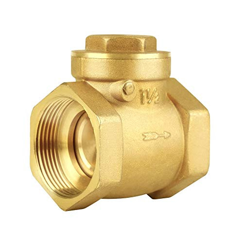 Joywayus 1 2 Female Thread Brass Horizontal Check Valve DN15 One Way Non Return Swing Check Valve Prevent Water Backflow