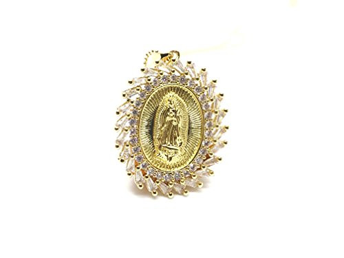 LESLIE BOULES Guadalupe Medal Necklace for Women 18 Inches Catholic Jewelry