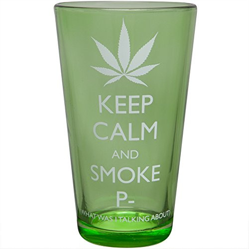 CLASSIC IMPORT Pint Glass   Keep Calm and Smoke 16oz Pint