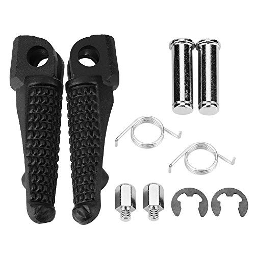 Qiilu Motorcycle Front Foot Pegs Kit Front Footrest for Kawasaki ZX 6R ZX 7R ZX 9R ZX 10R ZX 12R Z1000