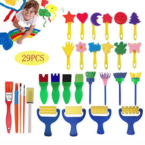29PCS Painting Kits for Kids Kids Early Learning Sponge Painting Brushes Paint Set Sponge Painting Foam Brushes Art Craft Drawing Tools for Kids Toddlers 29PCS Painting Kits for Kids Kids Early Learning Sponge Painting Brushes Paint Set Sponge Painting Foam Brushes Art Craft Drawing Tools for Kids Toddlers