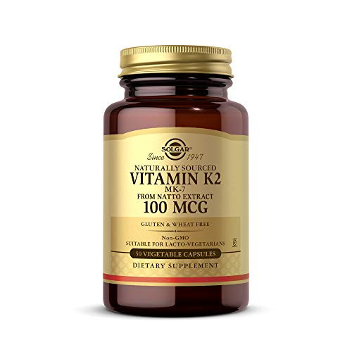 Solgar Naturally Sourced Vitamin K2 MK 7 100 mcg 50 Vegetable Capsules Solgar Naturally Sourced Vitamin K2 MK 7 100 mcg 50 Vegetable Capsules