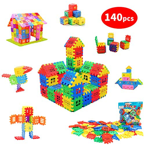 MICHLEY Builder Sets for Kids 140 Piece Interlocking Builders Blocks, Classic