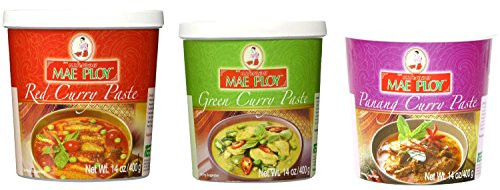 Mae Ploy Red Curry Paste Green Curry Paste and Panang Curry Paste Set Great Cooking Gift Mae Ploy Red Curry Paste Green Curry Paste and Panang Curry Paste Set Great Cooking Gift