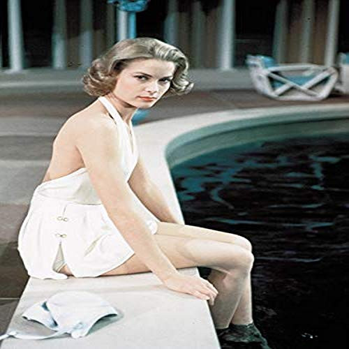 Posterazzi DAP18360 Grace Kelly   Sitting with Feet in Pool in White Bathing Suit Photo Print  8 x 10  Multi