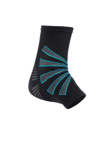 Mueller Omniforce A 100 Ankle Support  Black Aqua  Extra Small  Knit Ankle Brace