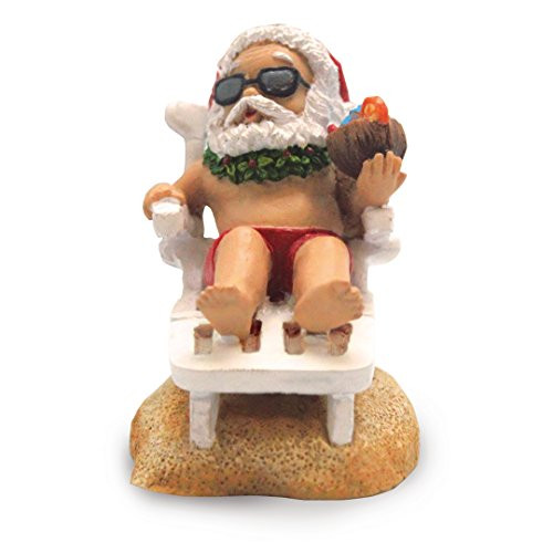 Island Heritage Hand Painted Resin Ornaments Beach Chair Santa