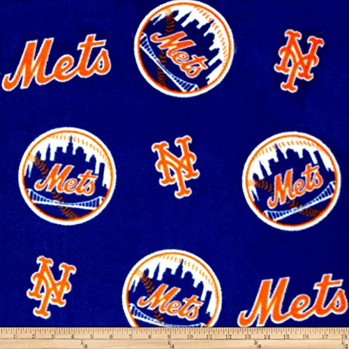 Fabric Traditions MLB New York Mets Fleece  Yard  Multi