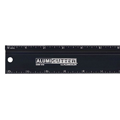 Alumicolor Alumicutter  Safety Ruler and Straight Edge  Aluminum  12 inches  Black  1312 9