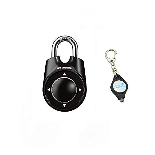 Master Lock 1500ID Padlock  Set Your Own Speed Dial Combination Lock  2 1 8 in  Wide  Assorted Colors Bundle with Lumintrail Key Chain Light