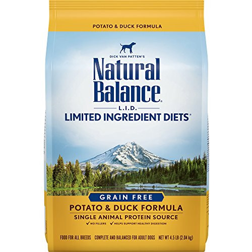 Natural Balance L I D  Limited Ingredient Diets Dry Dog Food  Potato   Duck Formula  4 5 Pounds  Grain Free