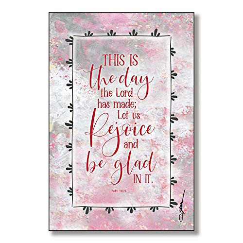 This is The Day Wood Plaque Inspiring Quote 6x9 - Vertical Frame Wall & Tabletop Decoration | Easel & Hanging Hook | This is The Day The Lord has Made; Let us Rejoice and be Glad in it. Psalm 118:24