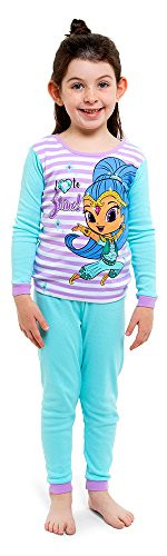 Nickelodeon Toddler Girls  Shimmer and Shine 4 Piece Pajama Set  Shimmer   Shine   Gemtones  3T