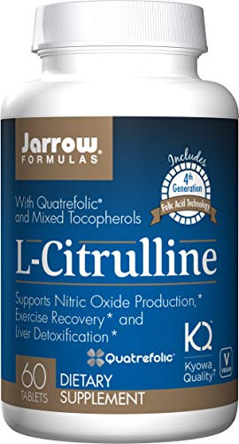 Jarrow Formulas L Citrulline  Supports Nitric Oxide Production * Exercise Recovery* and Liver Detoxification*  60 Tablets