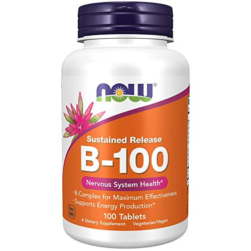 NOW Supplements  Vitamin B 100  Sustained Release  Energy Production*  Nervous System Health*  100 Tablets