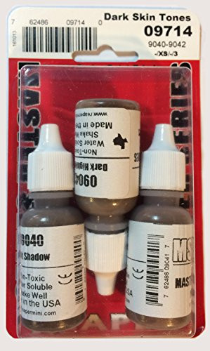 Reaper 09714 Master Series Paint Triad  3 Piece Set  Dark Skin Tone