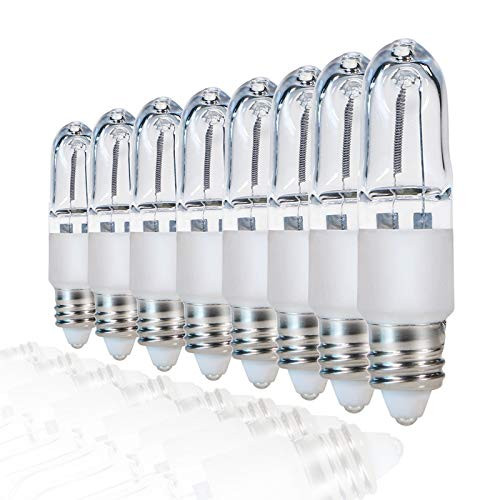 8 Pack JDE11 120V 100W T4 Halogen Bulb Dimmable Mini Candelabra Base Warm White for Chandeliers  Ceiling Fan  Cabinet Lighting  Table Lamps