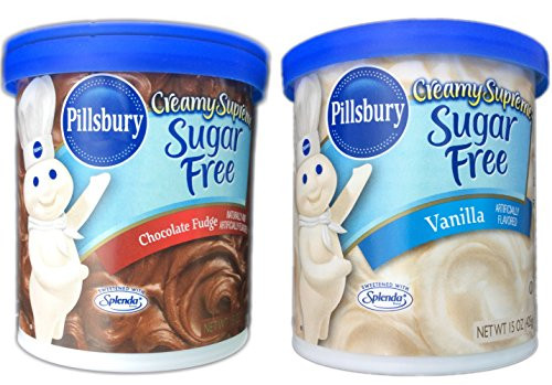 Pillsbury Creamy Supreme Sugar Free Chocolate Fudge and Vanilla Frosting Bundle  2 Items