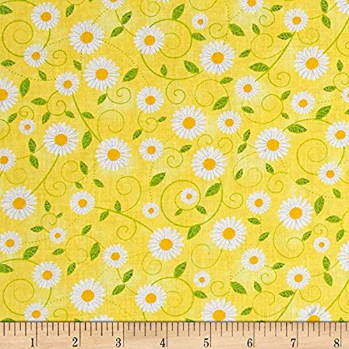 Timeless Treasures Sunshine Daisy Vines  Yard  Yellow